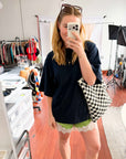 Woven Checkered Tote Bag
