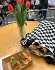 Woven Checkered Tote Bag