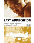 Fazit how-to image showing the freckle patch shape and size for easy application