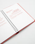 Open spiral-bound book showing a recipe page