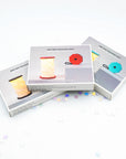 Gingko Mini Twist Hexagon Light boxes in coral, teal and white