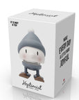 Hoptimist Skiing Bumble figure in front of its white box