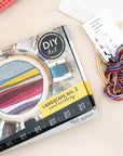 Kate Wyatt Landscape No. 2 DIY embroidery kit box with a striped landscape hoop