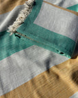 Close-up of striped Turkish cotton towels