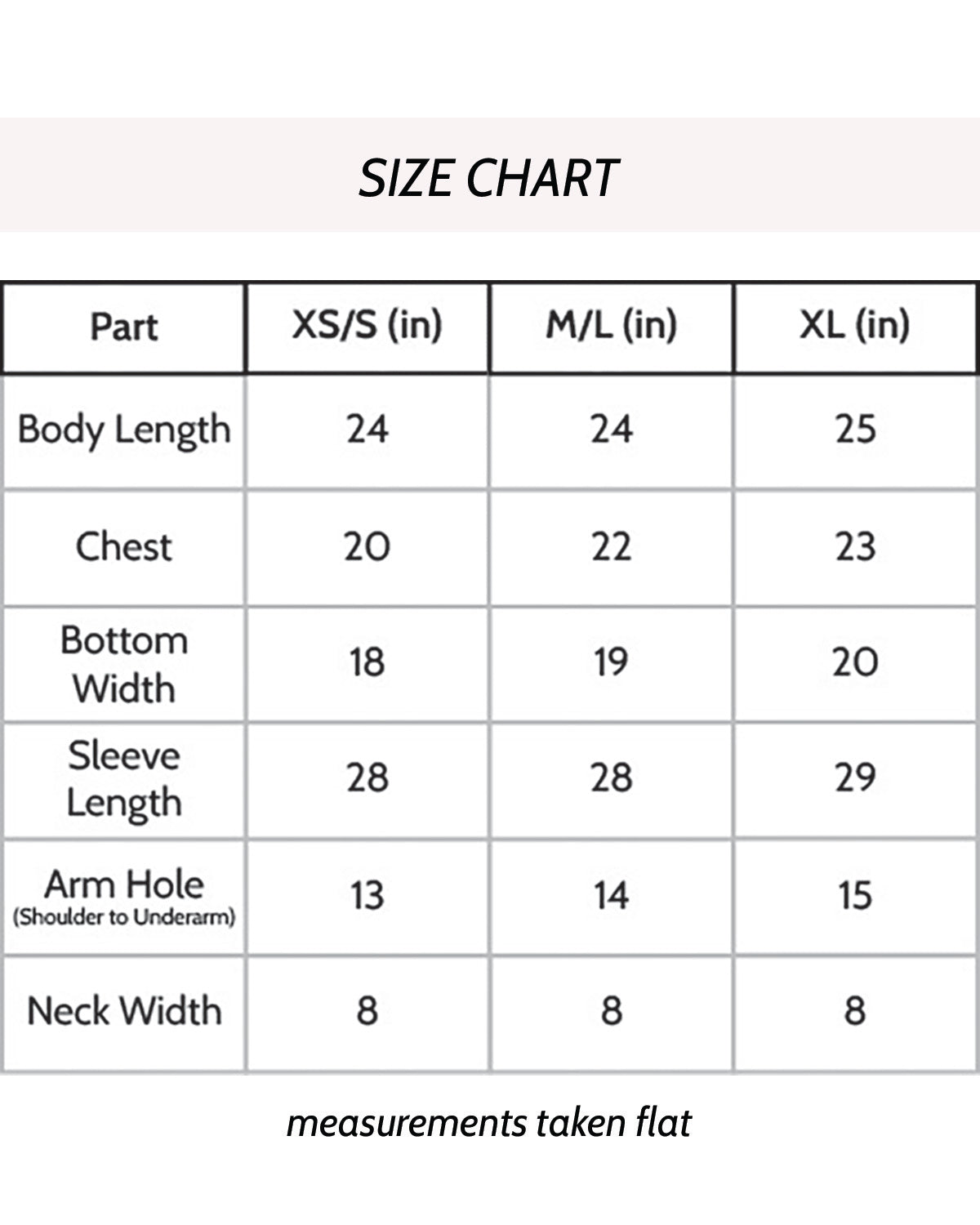 Size chart for Pink Pineapple Après Ski Varsity Cardigan.