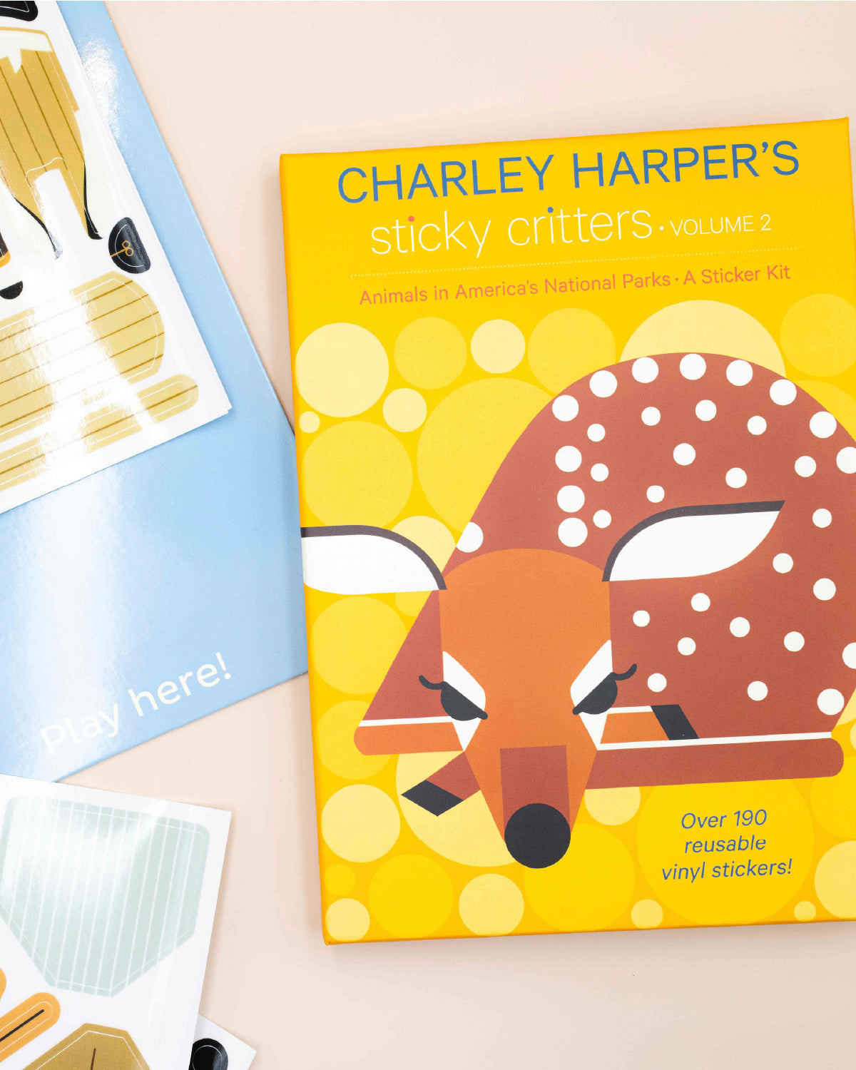 Charley Harper's Sticky Critters Volume 2 sticker book with a fawn on the cover