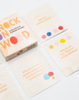 Knock on Wood cards asking where customs come from, laid out around the box