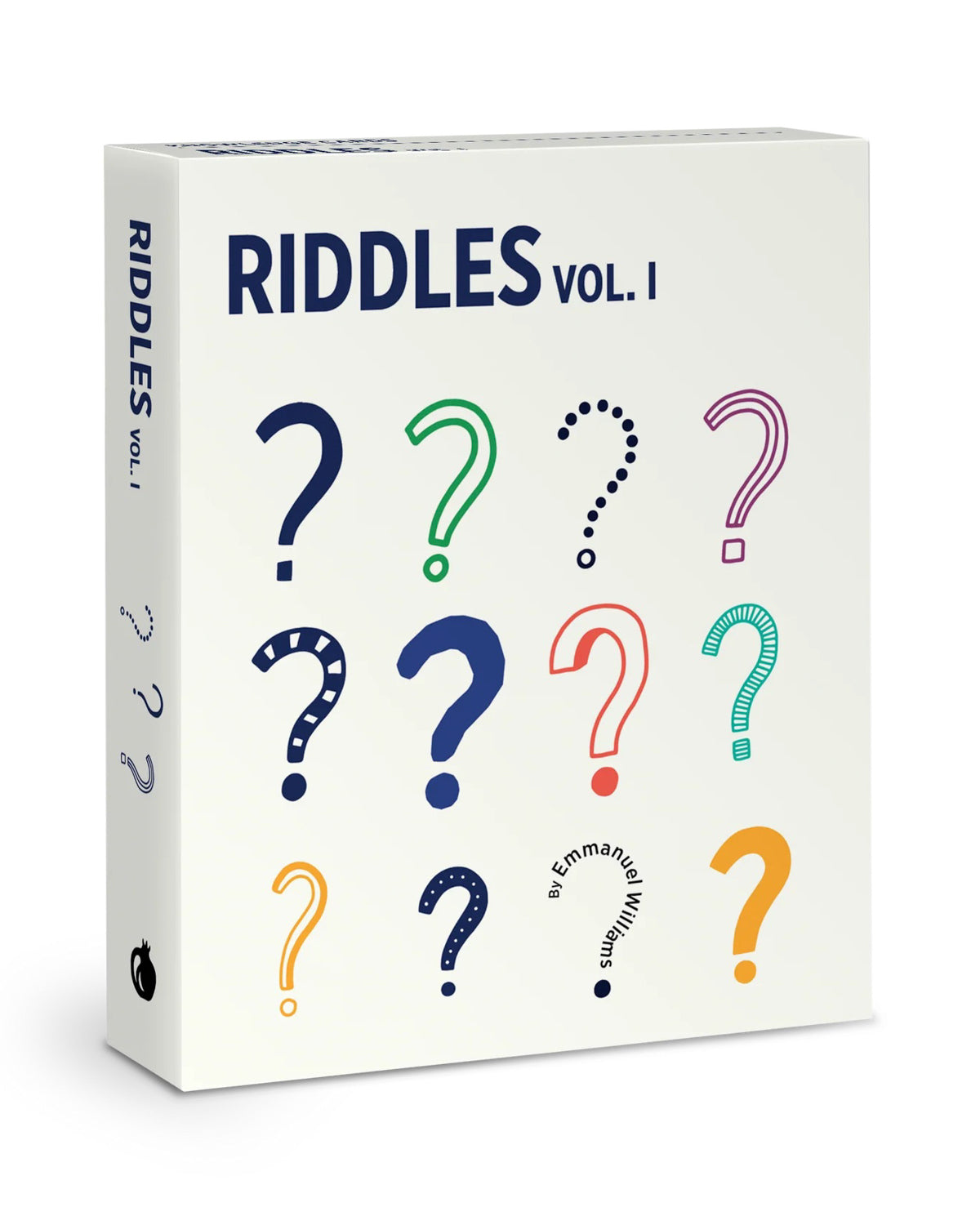 Riddles Vol. 1 card deck from Pomegranate's Card Decks for the Curious, in its box