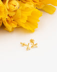 dainty 'X' gold stud earrings