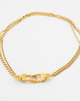 gold double chain necklace