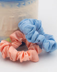 pink and blue baby satin scrunchie bundle