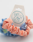 pink and blue baby satin scrunchie bundle