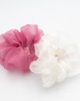 pink and white organza "cloud" scrunchies