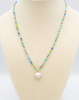 African Seed Bead Gemstone Necklace