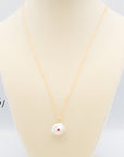 Baroque Pearl Pendant With Set-In Gemstone