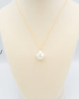 Baroque Pearl Pendant With Set-In Gemstone