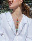 Gemstone Tie Necklace