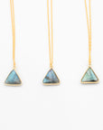 labradorite triangle gemstone necklaces on a gold-filled chain