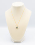 labradorite triangle gemstone necklace on a gold-filled chain