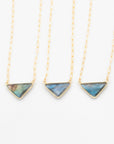 labradorite gold-filled pendant necklaces on paperclip chain