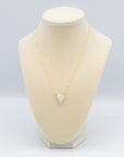 moonstone gold-filled pendant necklace on paperclip chain