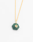 Malachite Pendant With Set-In Citrine