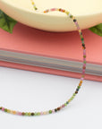 Watermelon Tourmaline Beaded Necklace