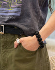 Onyx “Noir” Gemstone Stretch Bracelet