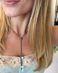 Full-Length Victorian Chatelaine Slider Necklace: Ruby