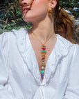 Gemstone Tie Necklace