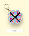 Studio Wald flower press keychain in the Dahlia design with pink petals