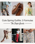Spring outfit guide featuring silk skirt, lace shorts, and jelly flats styling ideas - The Mom Edit