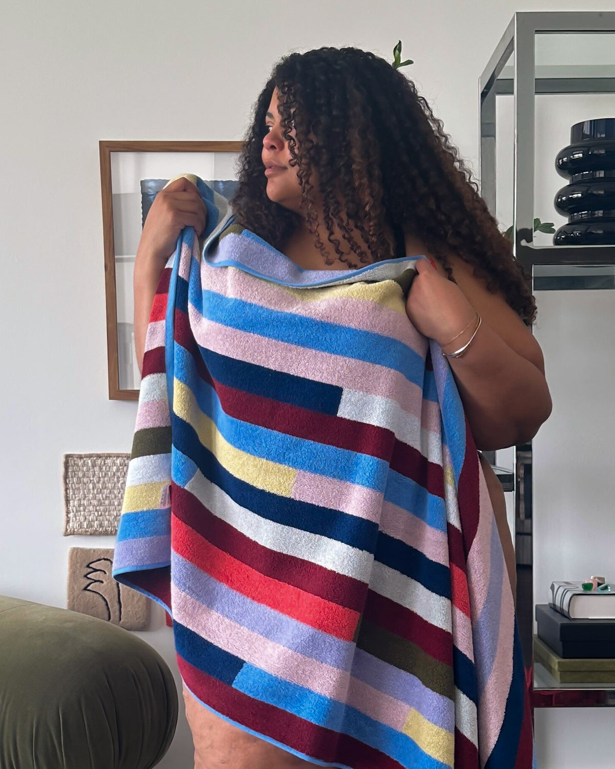 Striped Stretch Bath Towel | Small Business Gift For Mom – The Mom Edit
