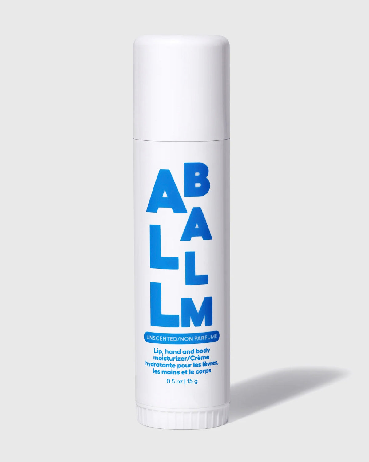 Zizia All Balm stick for lips, hands and body in a white tube with blue type