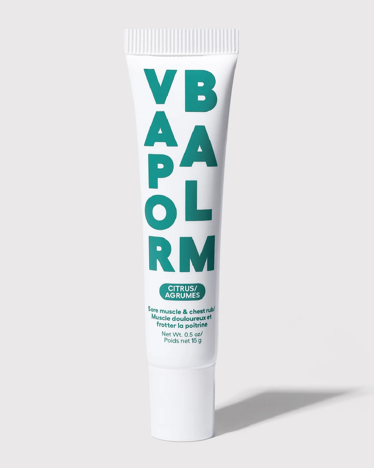 Zizia Vapor Balm sore muscle and chest rub in a citrus scent, in a white tube