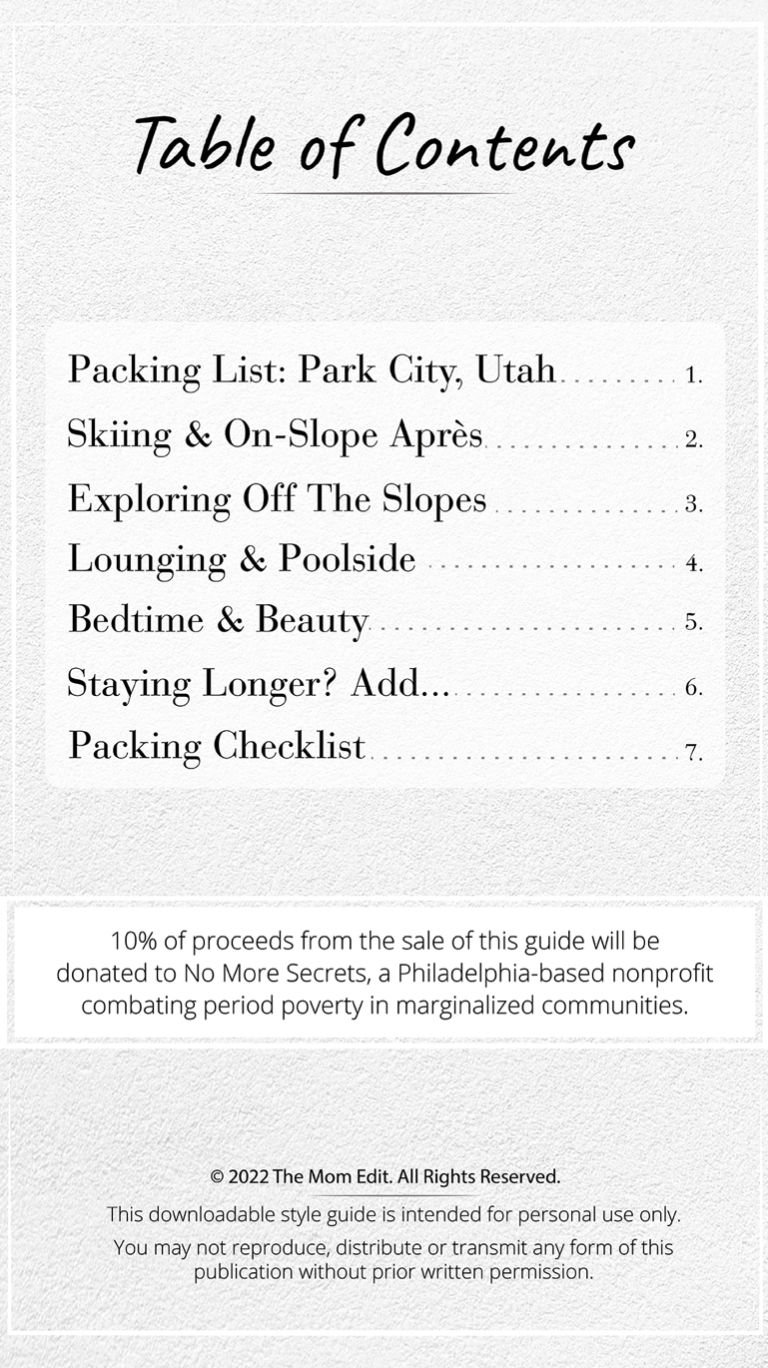 The Cool Girl's Guide To Packing: Park City